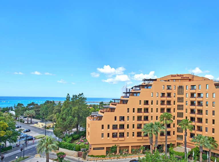 Aerial view of the Dom Pedro Merina hotel in Vilamoura